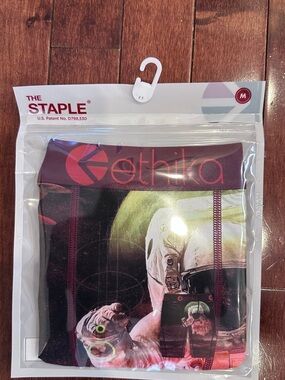 ethika Burgundy Waistband Space-Graphic Boxer Briefs